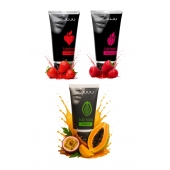 Набор из 3 съедобных лубрикантов JUJU (клубника, малина, тропические фрукты) - JuJu - купить с доставкой в Севастополе