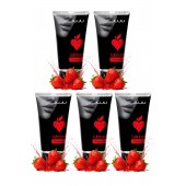 Набор из 5 съедобных лубрикантов JUJU со вкусом клубники - JuJu - купить с доставкой в Севастополе