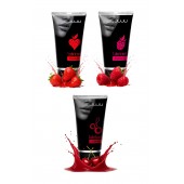 Набор из 3 съедобных лубрикантов JUJU (клубника, малина, вишня) - JuJu - купить с доставкой в Севастополе