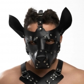 Черная кожаная маска «Собака» - Crazy Handmade - купить с доставкой в Севастополе