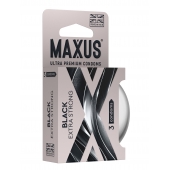 Черные утолщенные презервативы MAXUS Extra Strong с железным кейсом - 3 шт. - Maxus - купить с доставкой в Севастополе