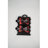 Черно-красные кожаные наручники с бантиками - Crazy Handmade - купить с доставкой в Севастополе