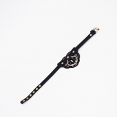 Черный чокер с клепками и золотистой фурнитурой - Crazy Handmade - купить с доставкой в Севастополе