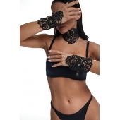 Фигурный набор для БДСМ-игр с узорами и золотистой фурнитурой - Crazy Handmade - купить с доставкой в Севастополе