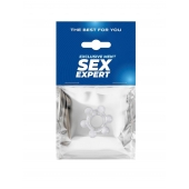 Прозрачное эластичное эрекционное кольцо с 6 шариками - Sex Expert - в Севастополе купить с доставкой