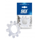 Прозрачное эрекционное кольцо со стимулирующими шариками - Sex Expert - в Севастополе купить с доставкой