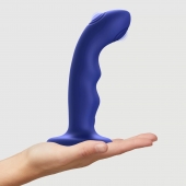 Синяя насадка-стимулятор Strap-On-Me Tapping Dildo Wave - Strap-on-me - купить с доставкой в Севастополе