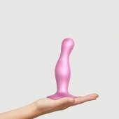 Розовая насадка Strap-On-Me Dildo Plug Curvy size M - Strap-on-me - купить с доставкой в Севастополе