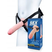 Мужской полый страпон на регулируемых ремешках - 22 см. - Sex Expert - купить с доставкой в Севастополе