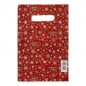 Красный подарочный новогодний пакет с вырубной ручкой (20х30 см) - Сима-Ленд - купить с доставкой в Севастополе