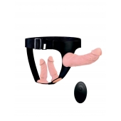 Женский страпон с 3 насадками и вибрацией - Erowoman-Eroman - купить с доставкой в Севастополе