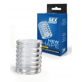 Прозрачная сквозная насадка на пенис с ребрышками - Sex Expert - в Севастополе купить с доставкой