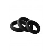 Набор из 3 черных эрекционных колец Smooth Silicone Cockring Pack - Dream Toys - в Севастополе купить с доставкой