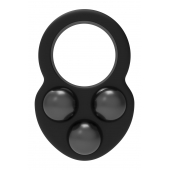 Черное эрекционное кольцо с утяжелителями - Dream Toys - в Севастополе купить с доставкой