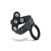 Черное эрекционное кольцо с подхватом мошонки на кнопках VS6 - Blush Novelties - в Севастополе купить с доставкой