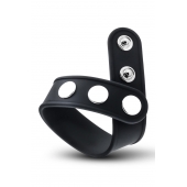 Черное эрекционное кольцо на кнопках - Blush Novelties - в Севастополе купить с доставкой