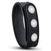 Черное эрекционное кольцо на кнопках - Blush Novelties - в Севастополе купить с доставкой