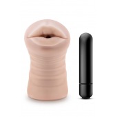 Телесный мастурбатор-ротик Nicole Vibrating Masturbator - Blush Novelties - в Севастополе купить с доставкой