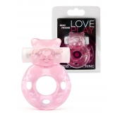 Розовое эрекционное виброкольцо в форме мишки - 1137 - в Севастополе купить с доставкой