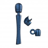 Синий вибромассажёр с насадками Man.wand Edgy - Manwan - в Севастополе купить с доставкой