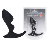 Черная анальная пробка для массажа простаты Double Ripple Silicone Prostate Massager - Shots Media BV - в Севастополе купить с доставкой