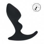Черная анальная пробка для массажа простаты Double Ripple Silicone Prostate Massager - Shots Media BV - в Севастополе купить с доставкой