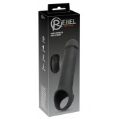 Черная вибронасадка для пениса с хомутом для мошонки и пультом ДУ Remote Controlled Penis Extension - Orion - в Севастополе купить с доставкой