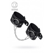 Черные оковы из толстой кожи с люверсами - Pecado - купить с доставкой в Севастополе