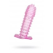 Гелевая розовая насадка с шипами - 12 см. - Toyfa Basic - в Севастополе купить с доставкой