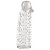 Прозрачная насадка на половой член с закрытой головкой и шипами - 12,5 см. - Toyfa Basic - в Севастополе купить с доставкой