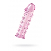 Гелевая розовая насадка на фаллос с шипами - 12 см. - Toyfa Basic - в Севастополе купить с доставкой