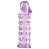 Гелевая фиолетовая насадка на фаллос с шипами - 12 см. - Toyfa Basic - в Севастополе купить с доставкой