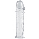 Гладкая прозрачная насадка с усиками под головкой - 12,5 см. - Toyfa Basic - в Севастополе купить с доставкой