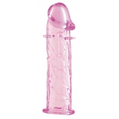 Гладкая розовая насадка с усиками под головкой - 12,5 см. - Toyfa Basic - в Севастополе купить с доставкой