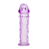 Гладкая фиолетовая насадка с усиками под головкой - 12,5 см. - Toyfa Basic - в Севастополе купить с доставкой