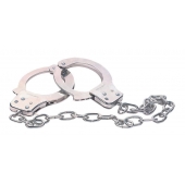 Наручники из металла с длинной цепочкой CHROME HANDCUFFS METAL HANDCUFFS W. KEY - NMC - купить с доставкой в Севастополе