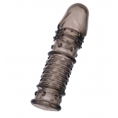 Дымчатая закрытая насадка ToyFa XLover с чешуйками и пупырышками - 13,5 см. - ToyFa - в Севастополе купить с доставкой