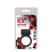 Чёрное эрекционное виброкольцо LIT-UP SILICONE STIMU RING 3 BLACK - Dream Toys - в Севастополе купить с доставкой
