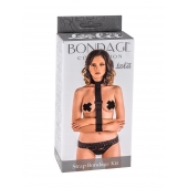 Ошейник с длинной лентой и наручниками Strap Bondage Kit Plus Size - Lola Games - купить с доставкой в Севастополе