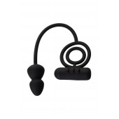 Чёрное эрекционное кольцо с вибропулькой и анальным хвостом - Erotist Adult Toys - в Севастополе купить с доставкой