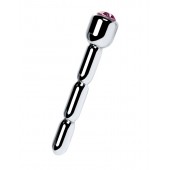 Серебристый уретральный плаг со стразом - 7 см. - ToyFa - купить с доставкой в Севастополе