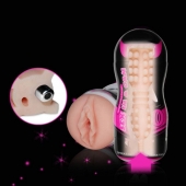 Мастурбатор-вагина Sex In A Can Vibra Vagina Tunnel - Lovetoy - в Севастополе купить с доставкой