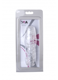 Прозрачная, закрытая насадка с шипами и точками - 13,5 см. - Toyfa Basic - в Севастополе купить с доставкой