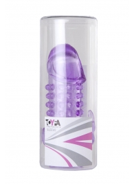 Закрытая фиолетовая насадка с 2 отростками - 13 см. - Toyfa Basic - в Севастополе купить с доставкой