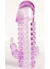 Закрытая фиолетовая насадка с 2 отростками - 13 см. - Toyfa Basic - в Севастополе купить с доставкой