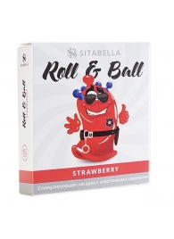 Стимулирующий презерватив-насадка Roll   Ball Strawberry - Sitabella - купить с доставкой в Севастополе