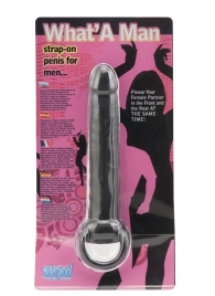 Чёрная насадка на пенис для анальной стимуляции WHATA MAN - 16 см. - Seven Creations - в Севастополе купить с доставкой