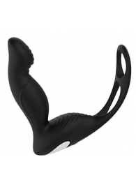 Черный вибромассажер простаты P-PLEASER W ERECTION ENHANCE - Dream Toys - в Севастополе купить с доставкой