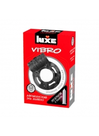 Чёрное эрекционное виброкольцо Luxe VIBRO  Африканский Эль Дьябло  + презерватив - Luxe - в Севастополе купить с доставкой