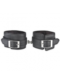 Черные фиксаторы для ног на цепи с мехом внутри - Lux Fetish - купить с доставкой в Севастополе